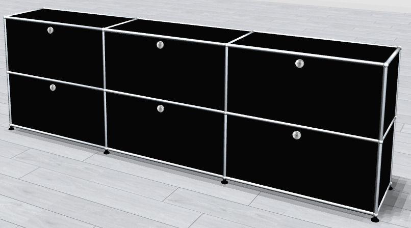 3x3 Sideboard Graphite Black - 100% Compatible With USM Haller - Customizable