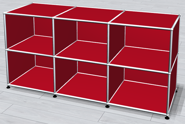2x3 Sideboard 50x50 - Ruby Red - RAL 3003 - 100% Compatible With USM Haller - Customizable