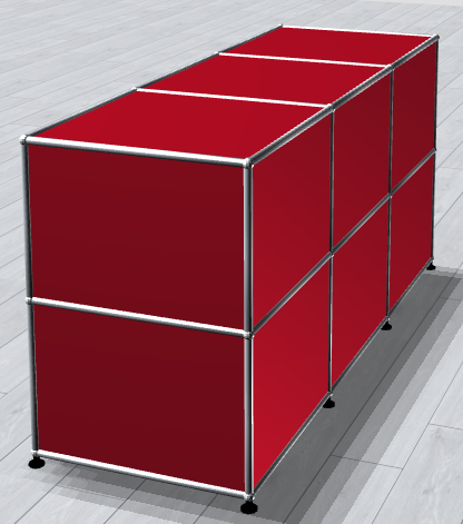 2x3 Sideboard 50x50 - Ruby Red - RAL 3003 - 100% Compatible With USM Haller - Customizable
